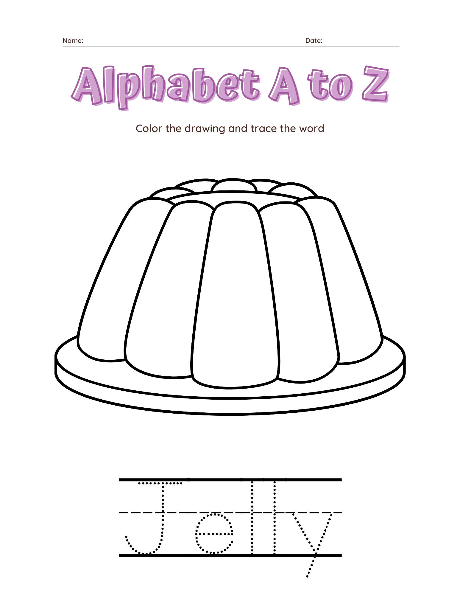 A–Z Alphabet Tracing Workbook for Kids | Printable ABC Handwriting Practice & Coloring Book | Preschool & Kindergarten Learning Book