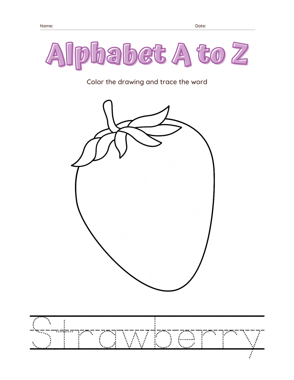 A–Z Alphabet Tracing Workbook for Kids | Printable ABC Handwriting Practice & Coloring Book | Preschool & Kindergarten Learning Book