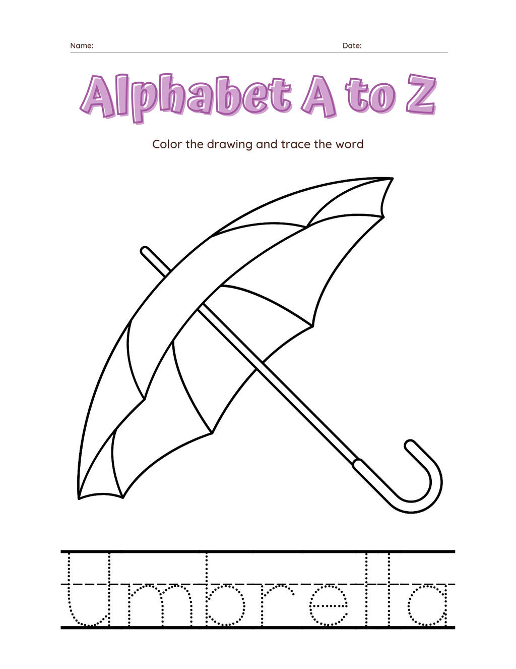 A–Z Alphabet Tracing Workbook for Kids | Printable ABC Handwriting Practice & Coloring Book | Preschool & Kindergarten Learning Book