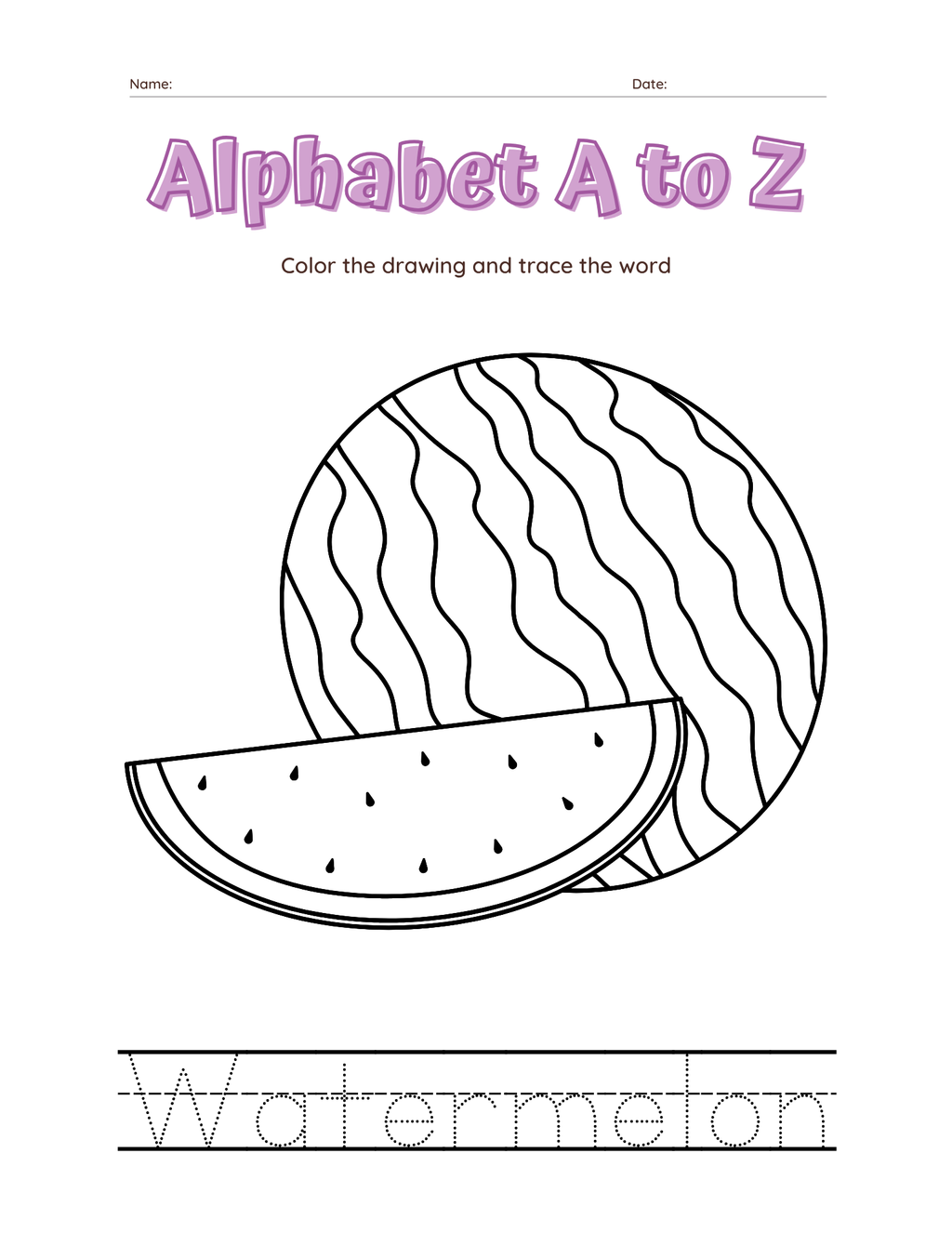 A–Z Alphabet Tracing Workbook for Kids | Printable ABC Handwriting Practice & Coloring Book | Preschool & Kindergarten Learning Book