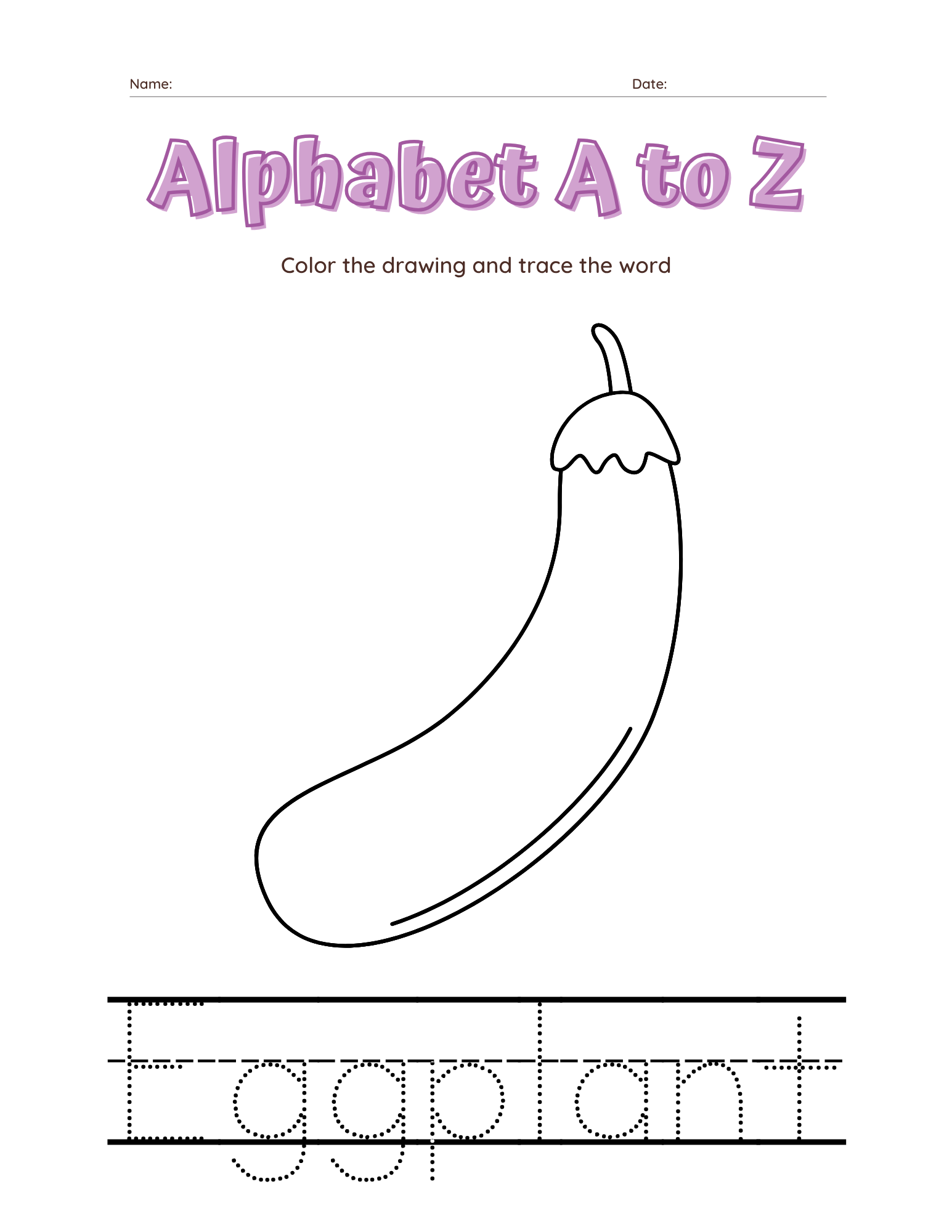 A–Z Alphabet Tracing Workbook for Kids | Printable ABC Handwriting Practice & Coloring Book | Preschool & Kindergarten Learning Book